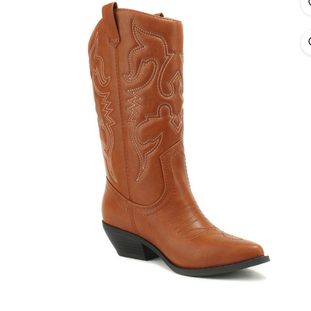 NWT SODA Western Cowboy Pointed Toe Knee High Pull On Tabs Boots